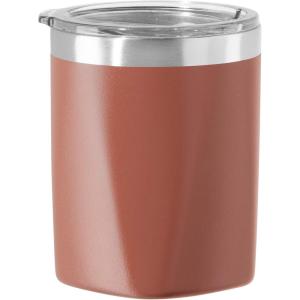 imageOggi Rocks Celebrate Collection Stainless Steel Insulated Tumbler  White Gold Marble 10 oz with clear slider lidBrick Red