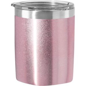 imageOggi Rocks Celebrate Collection Stainless Steel Insulated Tumbler  White Gold Marble 10 oz with clear slider lidPink Sparkle