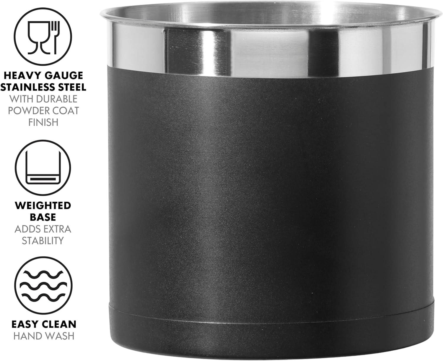 imageOggi Steel Holder Utensil Crock Jumbo Black  7 72113