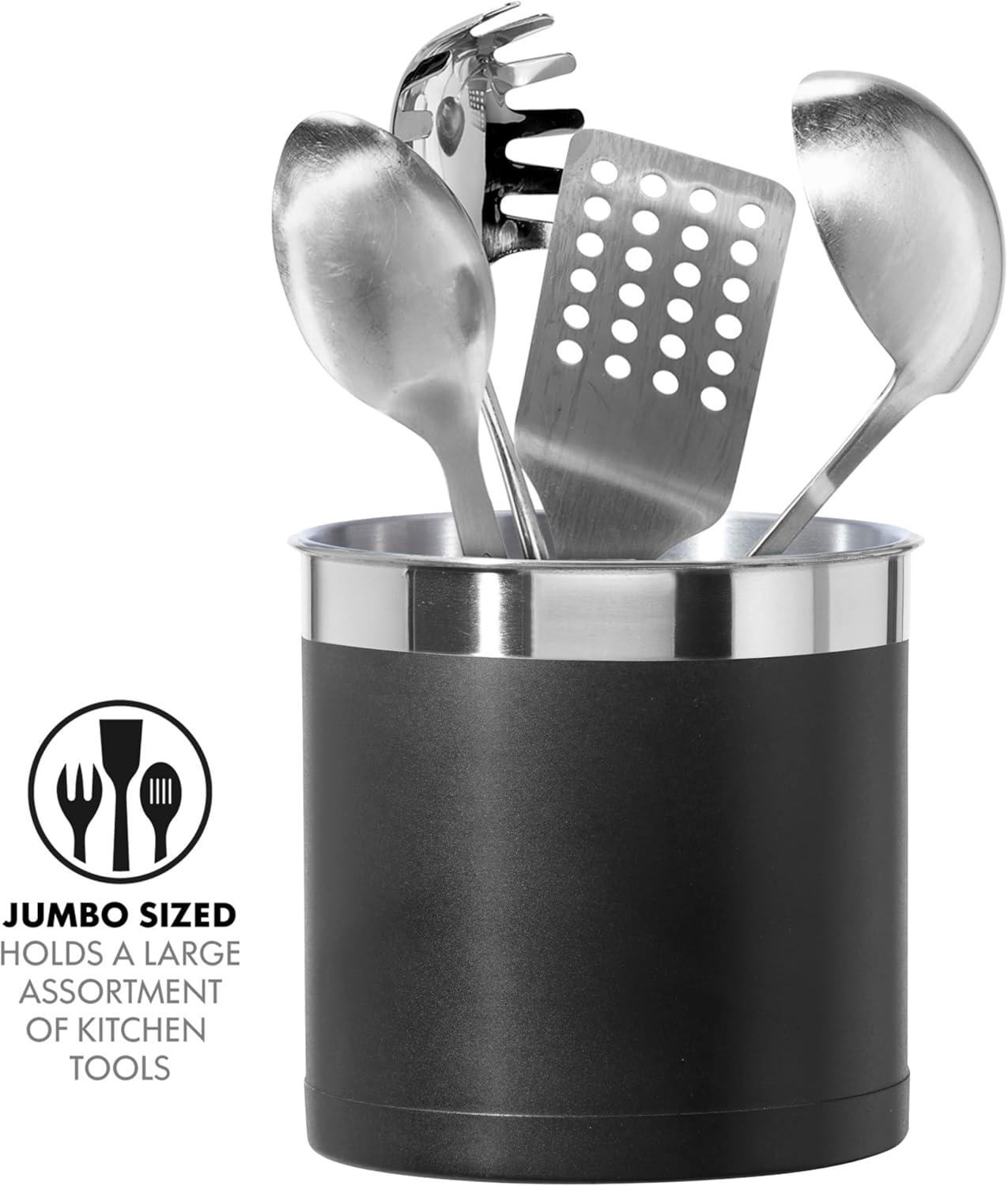 imageOggi Steel Holder Utensil Crock Jumbo Black  7 72113