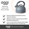 imageOGGI Tea Kettle for Stove Top  64oz  19lt Stainless Steel with Loud Whistle Ideal Hot Water Kettle and Water Boiler  GrayCharcoal