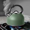 imageOGGI Tea Kettle for Stove Top  64oz  19lt Stainless Steel with Loud Whistle Ideal Hot Water Kettle and Water Boiler  Silver MirrorSage
