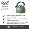 imageOGGI Tea Kettle for Stove Top  64oz  19lt Stainless Steel with Loud Whistle Ideal Hot Water Kettle and Water Boiler  Silver MirrorSage