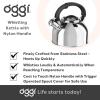imageOGGI Tea Kettle for Stove Top  64oz  19lt Stainless Steel with Loud Whistle Ideal Hot Water Kettle and Water Boiler  Silver MirrorSilver Mirror