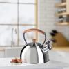 imageOGGI Tea Kettle for Stove Top  85oz  25lt Stainless Steel with Loud Whistle ampamp StayCool Wood Handle Ideal Hot Water Kettle and Water Boiler  Warm GrayStainless Steel