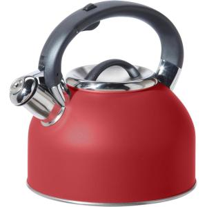 imageOGGI Tea Kettle for Stove Top  64oz  19lt Stainless Steel with Loud Whistle Ideal Hot Water Kettle and Water Boiler  Silver MirrorBrick Red