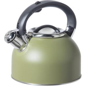 imageOGGI Tea Kettle for Stove Top  64oz  19lt Stainless Steel with Loud Whistle Ideal Hot Water Kettle and Water Boiler  Silver MirrorOlive
