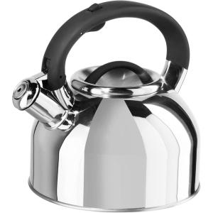 imageOGGI Tea Kettle for Stove Top  64oz  19lt Stainless Steel with Loud Whistle Ideal Hot Water Kettle and Water Boiler  Silver MirrorSilver Mirror