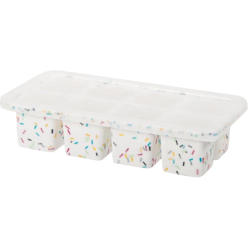 imageOGGI Prep ampamp Portion Silicone Freezer Trays with Lid  Freezer Molds for Food Ice Cube Tray Food Prep Containers Freezer Storage Containers for Soup Smoothie Cubes Broth Leftovers  2 Cup x2Sprinkles