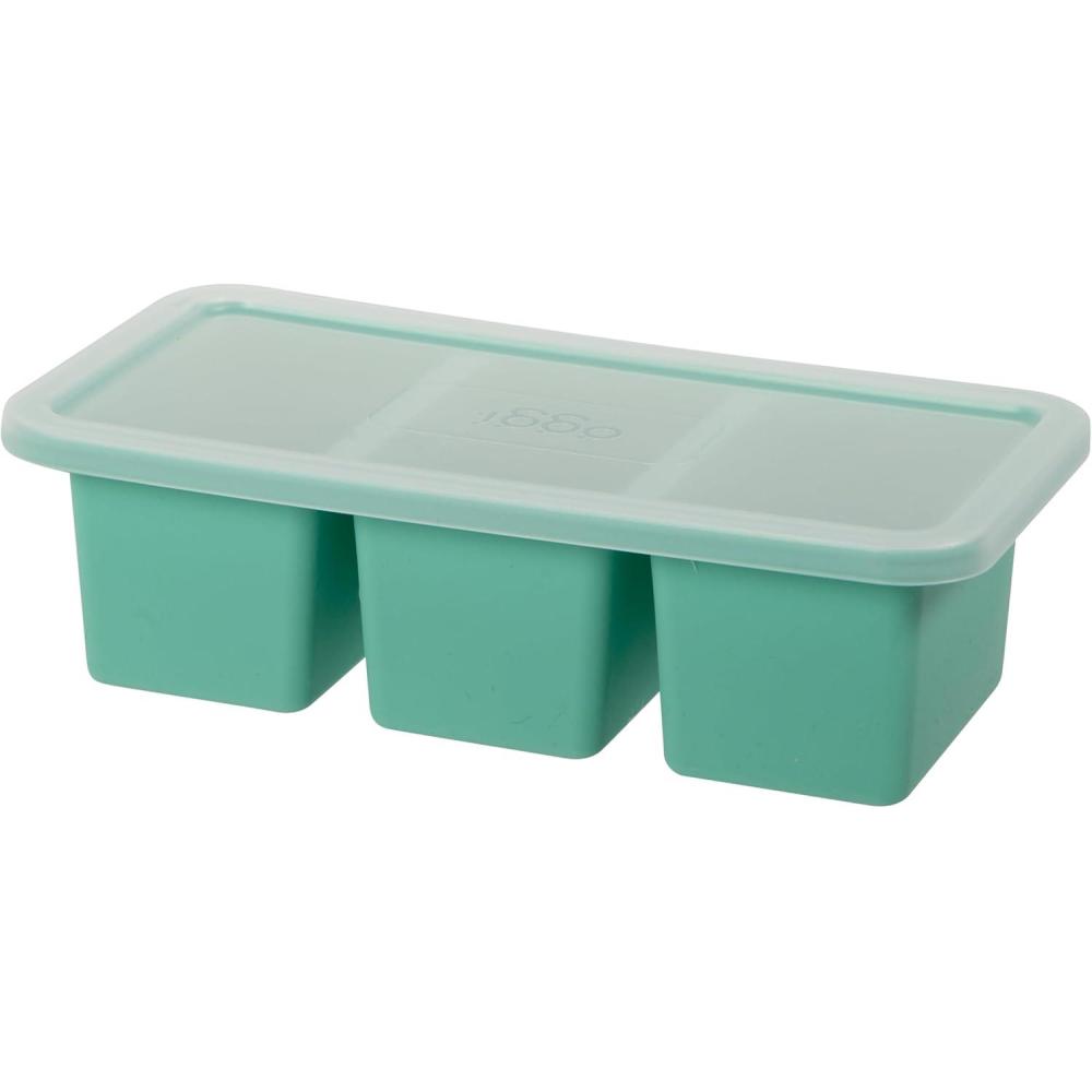 imageOGGI Prep ampamp Portion Silicone Freezer Trays with Lid  Freezer Molds for Food Ice Cube Tray Food Prep Containers Freezer Storage Containers for Soup Smoothie Cubes Broth Leftovers  2 Cup x2Green