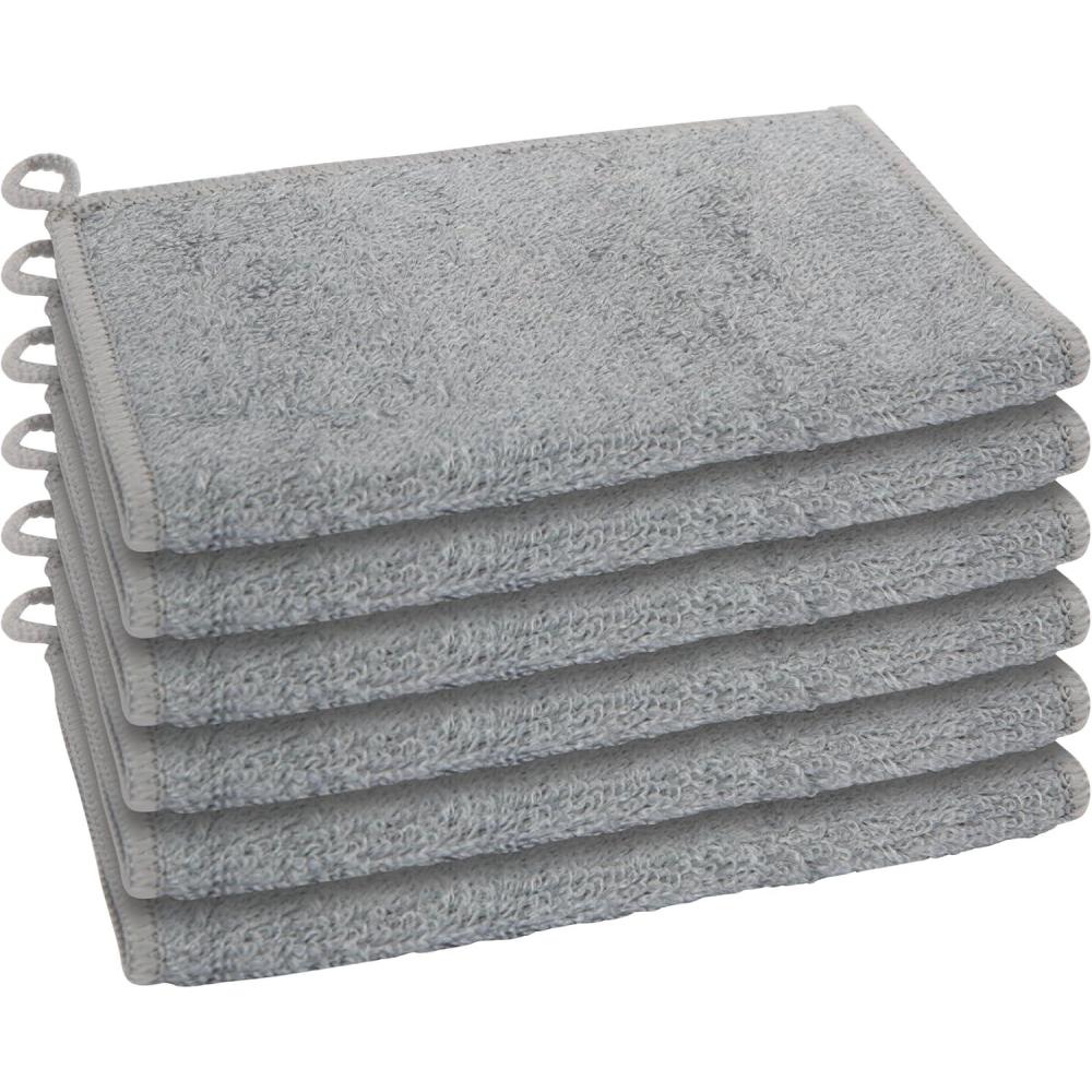 imageOggi Bambou OdorFree Kitchen Washcloths  Natural Kitchen Dish Cloths 91 BambooDerived Rayon Cellulose Fiber Reusable Absorbent Hygienic Fast Dry Durable NonScratch LintFree  6 pcs 7x9