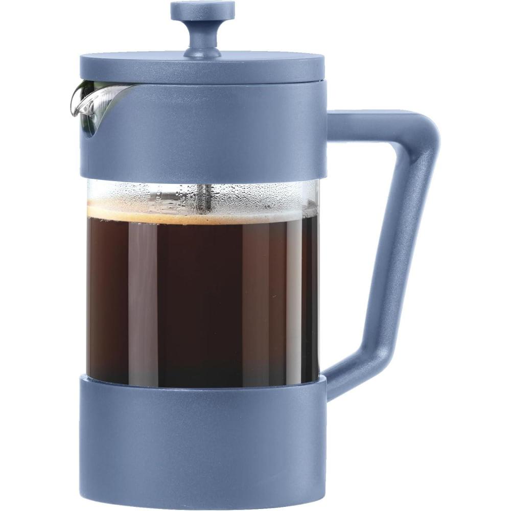imageOggi Borosilicate Glass French Press Coffee Maker 20oz 5 Cup Capacity Coffee Press Single Serve Coffee Maker Stainless Steel Lid ampamp Plunger Make Great Coffee Gifts RedBlue