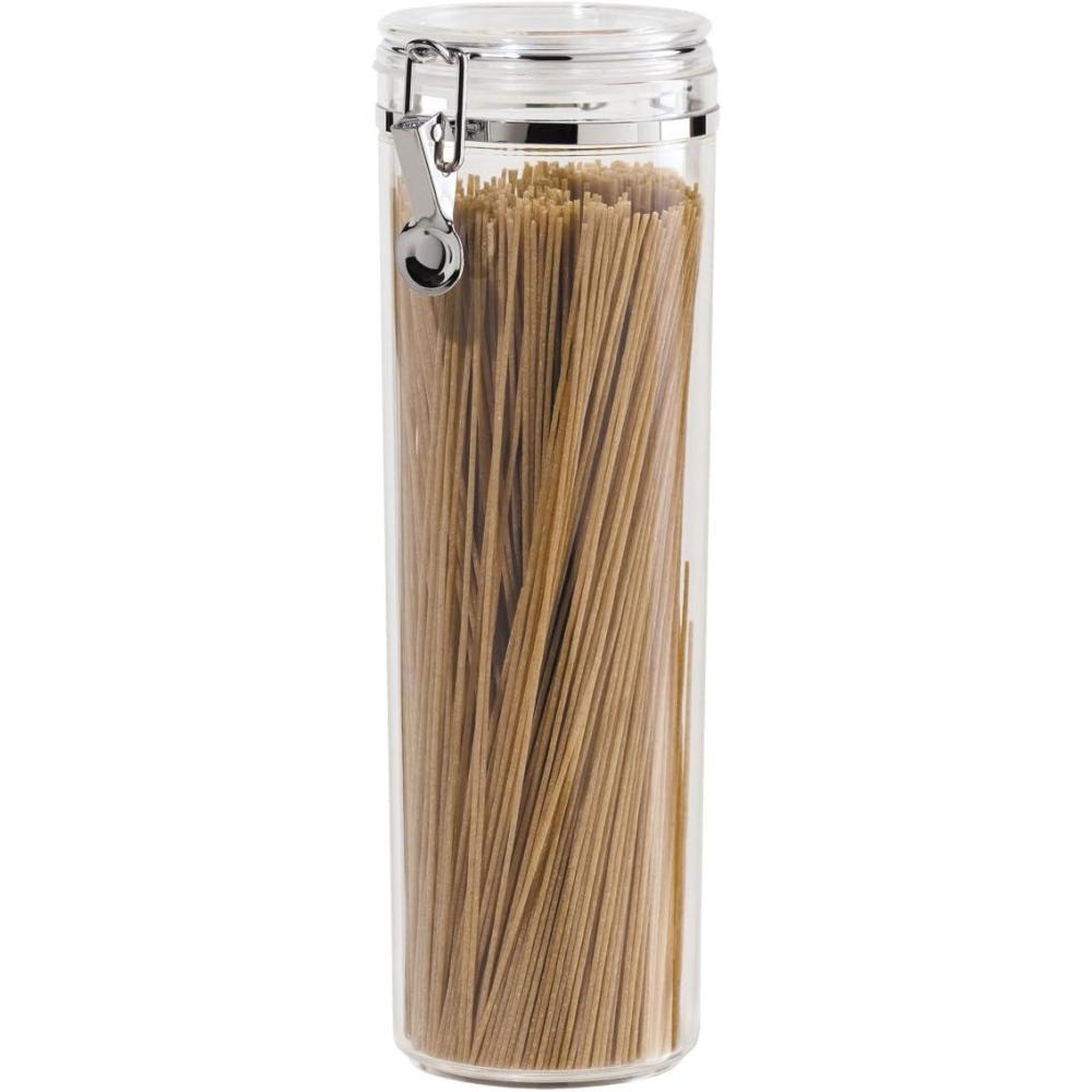 imageOggi Clear Canister with Clamp Lid 28 oz  Large Airtight Food Storage Container for Kitchen ampamp Pantry Storage of Bulk Dry Foods Including Pasta Flour Sugar Coffee Rice Tea Spices ampamp Herbs58Fluid Ounce