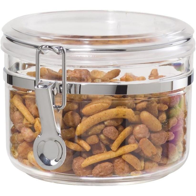 imageOggi Clear Canister with Clamp Lid 28 oz  Large Airtight Food Storage Container for Kitchen ampamp Pantry Storage of Bulk Dry Foods Including Pasta Flour Sugar Coffee Rice Tea Spices ampamp Herbs28Fluid Ounce