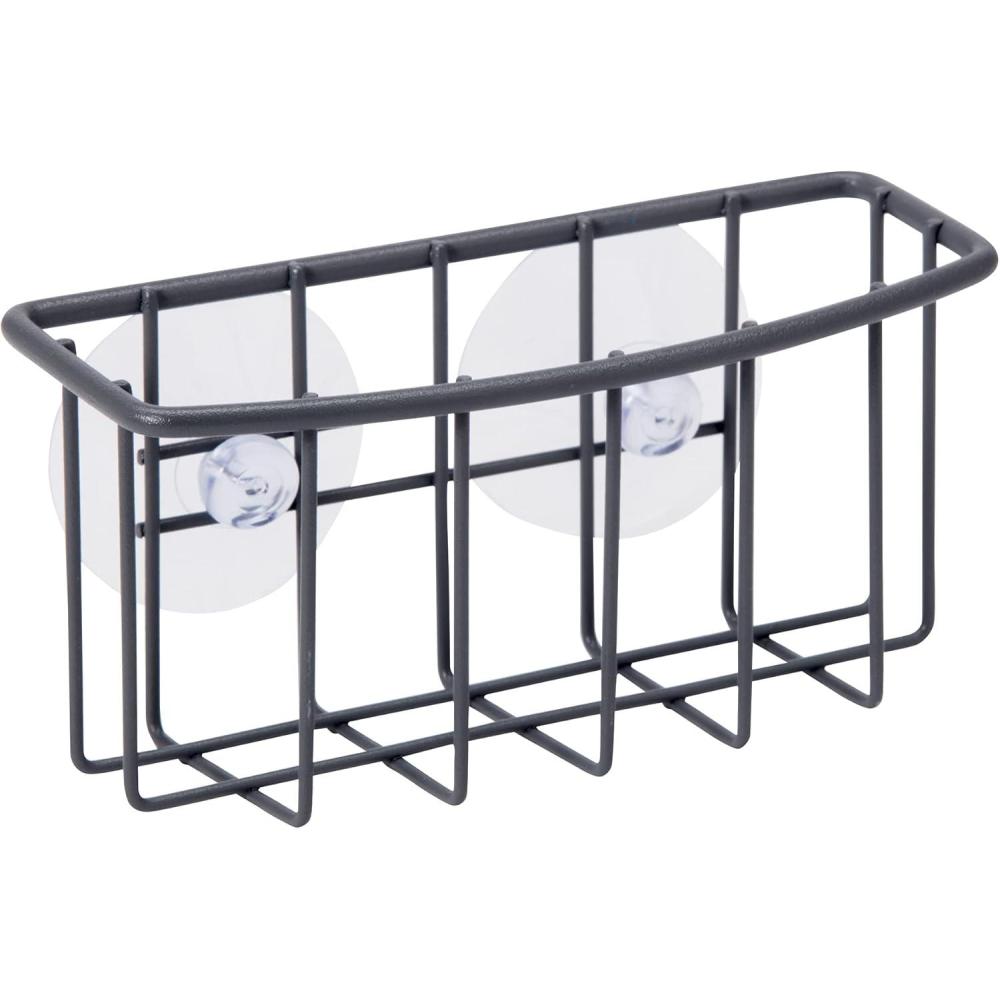 imageOggi Metal Suction Sink Caddy Kitchen Brush Bar Soap or Sponge Holder for Kitchen Sink Great Kitchen Sink Organizer for Sink Accessories 6 x 25 x 275 GrayGrey