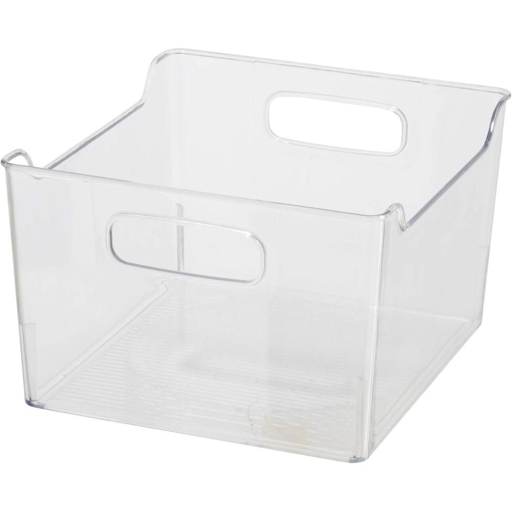 imageOggi Storage Bin With Handles  Deep 975quot x 9quot x 6quot  Ideal for Kitchen Organization Pantry Storage Fridge Organizing Clear1 Count Pack of 1