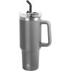 imageOGGI 40 oz Tumbler with Handle Straw ampamp Lid  Big Water Bottle Travel Coffee Mug Stainless Steel Vacuum Insulated Thermal Cup for Hot Cold Beverages Cold for 24Hrs ampamp Hot for 12Hrs  BlueGray
