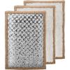 imageOGGI Bambou OdorFree Scrubbing Sponges  Natural Scrub Sponges for Dishes 91 BambooDerived Rayon Cellulose Fiber Reusable Absorbent Durable Scrubbers NonScratch Washable  3 pcs 7x4WhiteKhaki