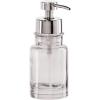 imageOGGI Glass Foaming Soap Dispenser  10oz Capacity Round Heavy Glass  Stylish Refillable Foaming Hand Soap Dispenser for Bathroom and Kitchen GrayChromeClear