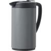 imageOGGI Oval Carafe Glass Liner  Stainless Steel Body 1 Liter  34oz Capacity  Ideal Glass Vacuum Coffee Carafe and Tea Thermos Press Button for Easy Pouring  StainlessCharcoal