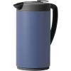 imageOGGI Oval Carafe Glass Liner  Stainless Steel Body 1 Liter  34oz Capacity  Ideal Glass Vacuum Coffee Carafe and Tea Thermos Press Button for Easy Pouring  StainlessBlue