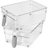 imageOGGI Stackable Storage Bin With Handle  Large 1475quot x 85quot x 375quot  Ideal for Kitchen Organization Pantry Storage Fridge Organizing Clear1225Inch by 78Inch