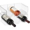imageOggi Bottle Rack for Wine 6 Bottle Wine Storage  Stackable Wine Rack Secure Stack Tabs Water Bottle Storage Wine Bottle Holder for Kitchen Cabinet Fridge  Each Rack Holds 3 Bottles 2 Pack4pc New