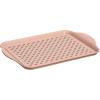 imageOggi OGGI Anti Slip Serving Tray with Handles Black Rectangle Tray  Ideal for Eating Breakfast Food Appetizer Tray Serving 175 x 115 55043BlushBrick Red