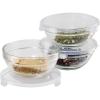 imageOggi Set of 3 x Glass Pinch Bowls  4oz with Clip Lids Ideal For Salt and Pepper Storage with Lids Condiment Bowls Mini Bowls Prep Bowls for Cooking or Mise en Place  Clear
