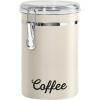 imageOggi Stainless Steel Coffee Canister 62 fl oz  Airtight Clamp Lid Clear SeeThru Top  Ideal for Coffee Bean Storage Ground Coffee Storage Kitchen Storage Pantry Storage Large Size 5quot x 75quotWarm Gray