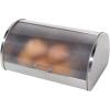 imageOggi Stainless Steel Hinged Top Bread Box for Kitchen Countertop with Bamboo Lid  Fits Multiple Large Loaves of Bread and Other Freshly Baked Goods Including Cookies Bagels Muffins Warm Gray15Inch by 714Inch by 1Inch