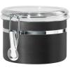 imageOggi Stainless Steel Kitchen Canister 47 fl oz Black  Airtight Clamp Lid Clear SeeThru Top  Ideal for Kitchen Storage Food Storage Pantry Storage Large Size 5quot x 6quotBlack