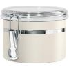 imageOggi Stainless Steel Kitchen Canister 47 fl oz Black  Airtight Clamp Lid Clear SeeThru Top  Ideal for Kitchen Storage Food Storage Pantry Storage Large Size 5quot x 6quotWarm Gray