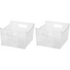 imageOggi Storage Bin With Handles  Deep 975quot x 9quot x 6quot  Ideal for Kitchen Organization Pantry Storage Fridge Organizing Clear1 Count Pack of 2