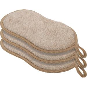 imageOGGI Bambou OdorFree Kitchen Sponges  Natural Kitchen Sponges for Dishes 91 BambooDerived Rayon Cellulose Fiber Reusable Absorbent Hygienic Durable NonScratch Washable  3 pcs 7x4Khaki