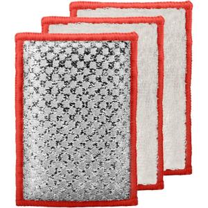 imageOGGI Bambou OdorFree Scrubbing Sponges  Natural Scrub Sponges for Dishes 91 BambooDerived Rayon Cellulose Fiber Reusable Absorbent Durable Scrubbers NonScratch Washable  3 pcs 7x4WhiteOrange