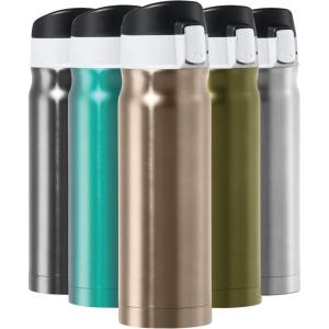 imageOGGI Caliber Stainless Steel Travel Water Bottle Insulated Coffee Mug Metal Water Bottle Sports Bottle Water Flask Travel Bottles 17oz PeacockChampagne