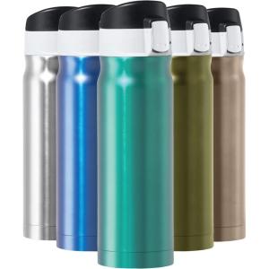 imageOGGI Caliber Stainless Steel Travel Water Bottle Insulated Coffee Mug Metal Water Bottle Sports Bottle Water Flask Travel Bottles 17oz PeacockPeacock