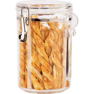 imageOGGI Clear Canister Airtight 38oz  Clamp Lid ampamp Spoon  Airtight Food Storage Containers Ideal for Kitchen ampamp Pantry Storage of Bulk Dry Food Including Flour Sugar Coffee Rice Tea Spices ampamp Herbs61 Fluid Ounces
