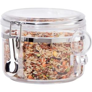 imageOGGI Clear Canister Airtight 38oz  Clamp Lid ampamp Spoon  Airtight Food Storage Containers Ideal for Kitchen ampamp Pantry Storage of Bulk Dry Food Including Flour Sugar Coffee Rice Tea Spices ampamp Herbs28 Fluid Ounces