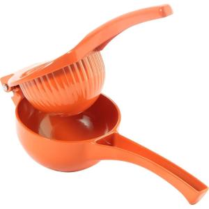 imageOGGI Combo Citrus Press Aluminum Manual Citrus Juicer wNonStick Coating Ideal Hand Juicer this Citrus Squeezer is a Great Addition to Your Kitchen Accessories YellowOrange Press