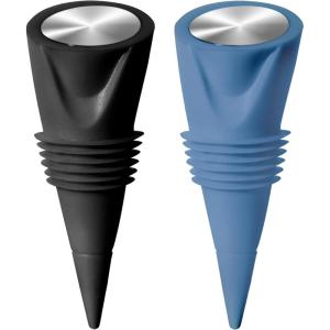 imageOGGI Cone Shaped Silicone Wine Corks 2 pcs Decorative Wine Bottle Stopper Set Silicone Wine Stoppers for Wine Bottles Reusable ampamp Cute for Wine Beer Bottles DIY Craft Black BlueStylish Wine Topper