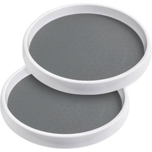 imageOGGI Set of 2 Lazy Susan Organizers 10quot for Kitchen Pantry Cabinet Organizing ampamp Storage Ideal as Rotating Spice Racks ampamp Pantry Organizers  WhiteTaupe
