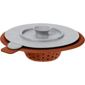 imageOGGI Silicone Sink Strainer ampamp Stopper Set Great Kitchen Sink Strainer Silicone Drain Stopper Sink Drain Strainer Sink Plug 46 Diameter Rim GrayBrick Red