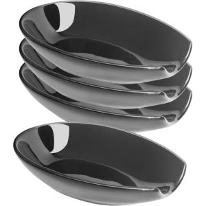 imageOGGI Spooner Ceramic Spoon Rest Spoon Rest for Stove Top Spoon Holder for Countertop Kitchen Decor for Counter Coffee Bar Accessories Midnight BlueGloss Black  Set of 4