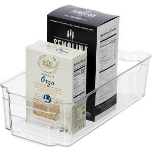 imageOGGI Stackable Storage Bin With Handle  Large 1475quot x 85quot x 375quot  Ideal for Kitchen Organization Pantry Storage Fridge Organizing Clear125 x 625 x 35