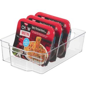 imageOGGI Stackable Storage Bin With Handle  Large 1475quot x 85quot x 375quot  Ideal for Kitchen Organization Pantry Storage Fridge Organizing Clear125 x 85 x 35