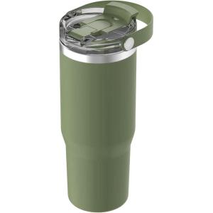 imageOggi 30oz Vacuum Insulated Tumbler with Lid ampamp Top Carry Handle  Stainless Steel Coffee Thermos Travel Mug Fits Cup Holders Sweatproof for Hot or Cold Drinks Insulated Mug for Adults ApricotGreen