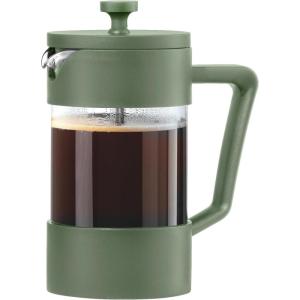 imageOggi Borosilicate Glass French Press Coffee Maker 20oz 5 Cup Capacity Coffee Press Single Serve Coffee Maker Stainless Steel Lid ampamp Plunger Make Great Coffee Gifts RedGreen