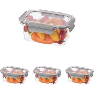 imageOggi Clarity LeakProof Airtight Food Storage Containers  Set of 2 Ultra clear BPA free Sealable Container with Lid Ideal Kitchen Organization Perfect Meal Prep Containers 12oz350ml42oz Pack of 4